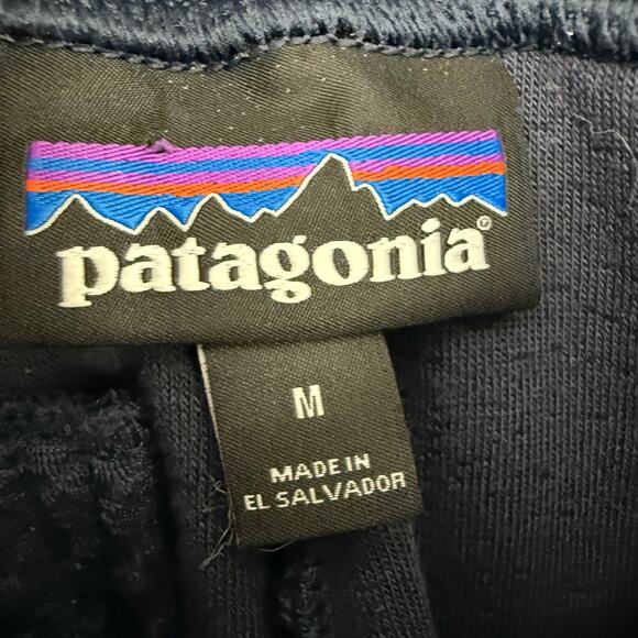 Patagonia Shearling Crops Jogger Women's Size M New Navy Jersey-Backed Fleece - Picture 9 of 11